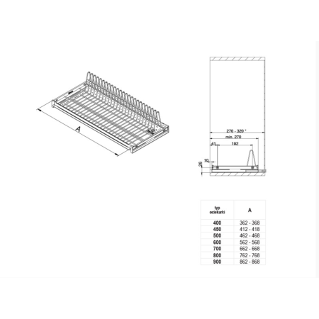 Сушка для посуды одноуровневая 700 черный матовый WE06.5351.01.06 Rejs